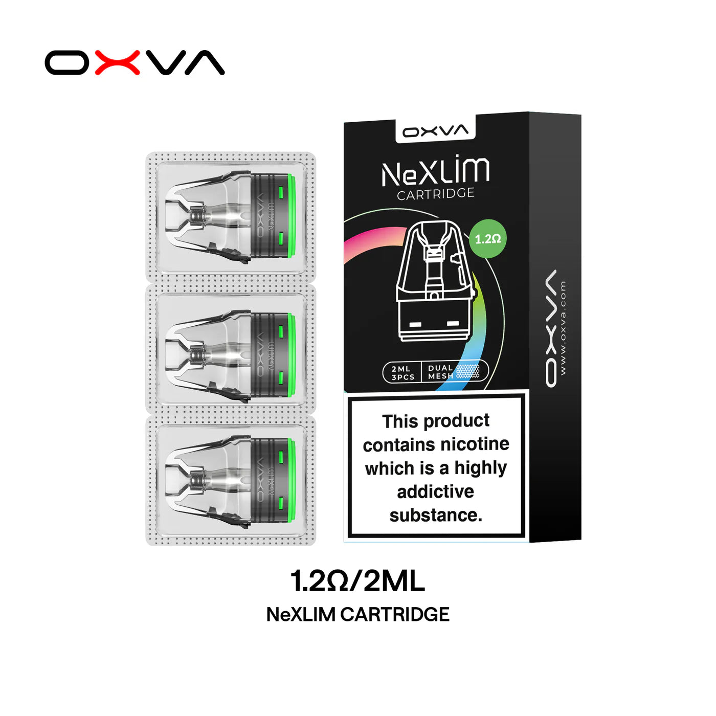 Oxva Nexlim Cartridge 4ML Replacement Pod with 1.2 ohm coil – ideal for a tighter MTL draw and satisfying nicotine hits.