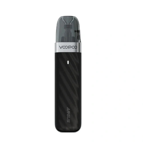 Voopoo Argus Z2 Pod Kit in Black finish with sleek compact body, transparent pod, and ergonomic mouthpiece reliable pod system for smooth vaping performance.