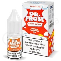 Dr Frost Nic Salt Mango Pineapple Ice 30ml blends juicy mango and tangy pineapple with an icy finish ideal for a smooth and tropical MTL vaping experience.