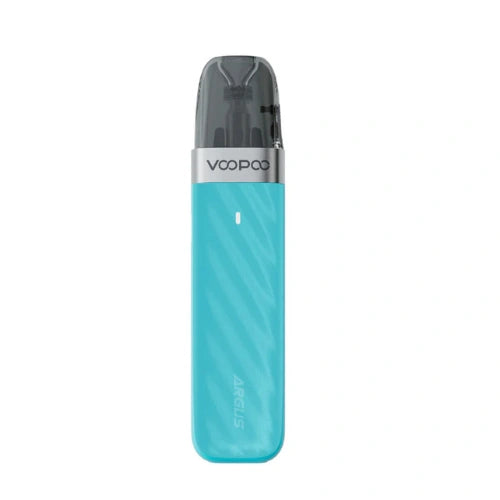 Voopoo Argus Z2 Pod Kit in Blue finish with sleek compact body, transparent pod, and ergonomic mouthpiece premium pod system for smooth vaping experience.