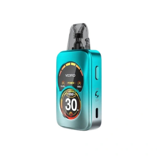 Voopoo Argus A Pod Kit in Azure Blue finish with sleek ergonomic body, transparent pod, and compact design stylish pod system for smooth vaping experience.