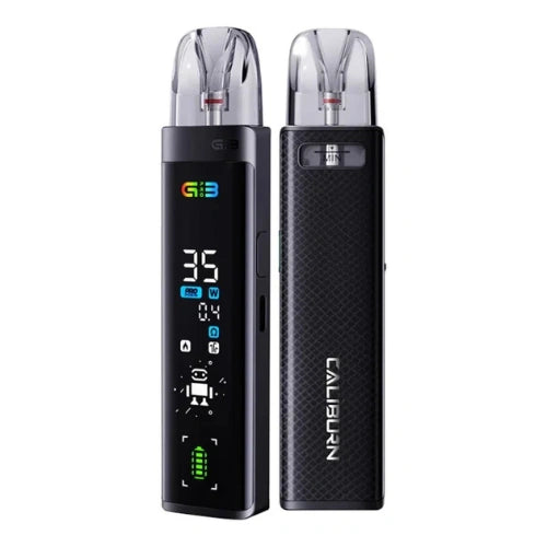 Compact Uwell Caliburn G3 Pro Pod Kit with OLED display, easy-to-use fire button, and transparent mouthpiece ideal pod device for a smooth vaping experience