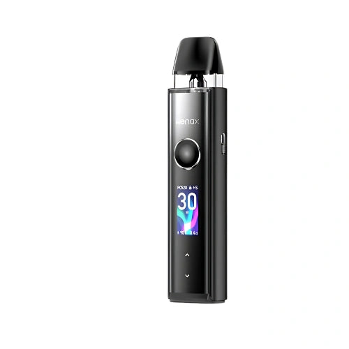 Geekvape Wenax Q Pro Pod Kit in sleek black finish with transparent pod, adjustable airflow, and compact design reliable pod system for smooth vaping.