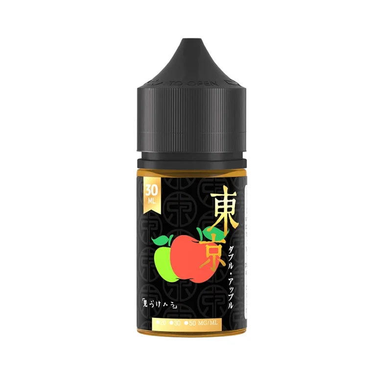 Tokyo 30ml Black Series Nic Salt Double Apple flavor delivers a sweet and crisp blend of red and green apples smooth throat hit and rich vape experience.