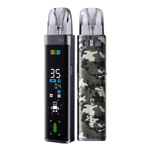 High-performance Uwell Caliburn G3 Pro Pod Kit equipped with clear display, ergonomic button, and transparent pod compact vaping solution for daily use.
