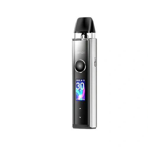 Geekvape Wenax Q Pro Pod Kit in Moonlight Silver finish with transparent pod, adjustable airflow, and modern compact body premium pod kit for smooth vaping.