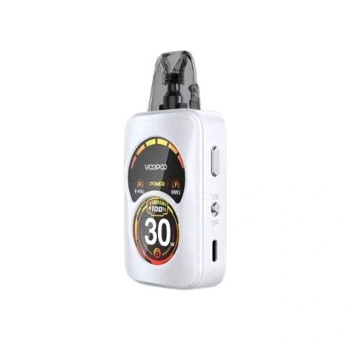Voopoo Argus A Pod Kit in Pearl White finish with sleek ergonomic body, transparent pod, and compact design premium pod system for smooth vaping experience.
