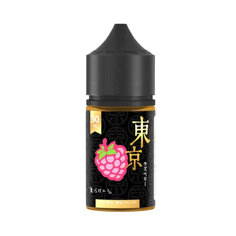 Tokyo 30ml Black Series Nic Salt Raspberry Ice flavor delivers a tangy raspberry blend with a cool icy finish perfect for a refreshing and smooth MTL vape.
