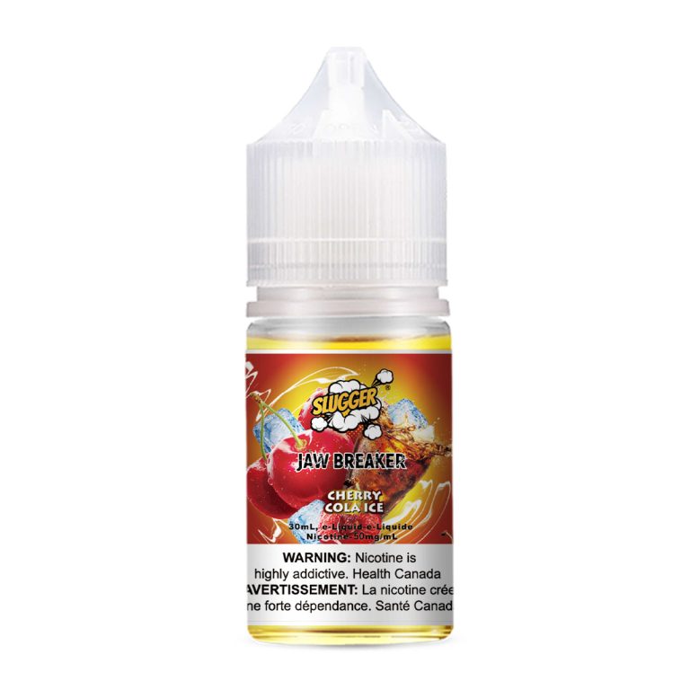 Slugger Nic Salt Cherry Cola Ice 30ml 50mg blends fizzy cola with sweet cherry and a cool icy finish smooth, nostalgic flavour for satisfying MTL vaping.