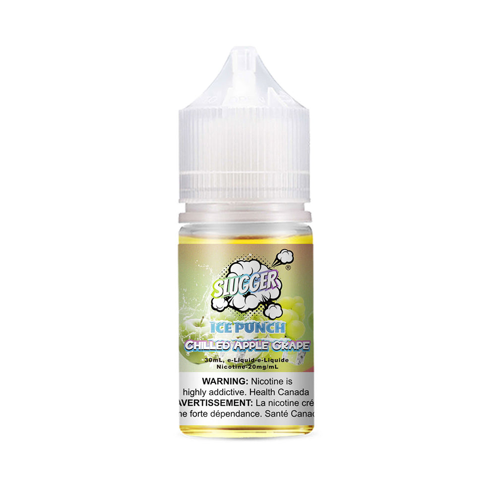 Slugger Nic Salt Chilled Apple Grape 30ml 50mg combines crisp apple and sweet grape with a refreshing icy touch smooth and fruity MTL vaping experience.