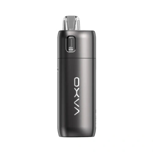 Oxva Oneo Pod Kit in Space Grey finish with modern metallic body, transparent pod, and adjustable airflow sleek pod system for smooth vaping performance.