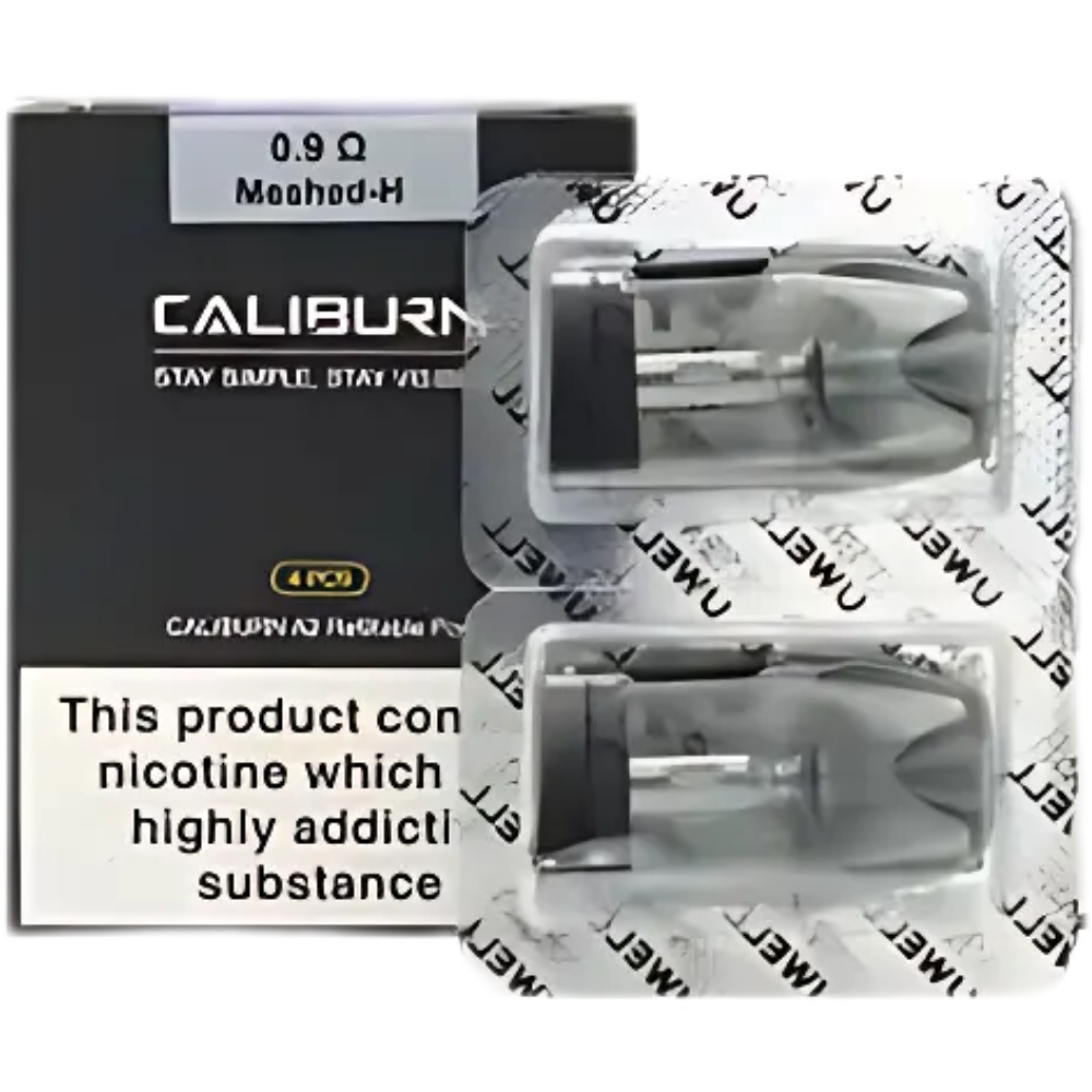 Uwell Caliburn A2 Refillable Pod 2ml with Pro-FOCS tech, visible e-liquid window, and leak-resistant design for smooth mouth-to-lung vaping.