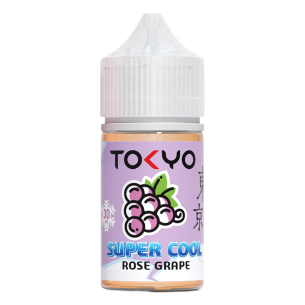 Tokyo Nic Salt Rose Grape 30ml 50mg blends floral rose and sweet grape notes for a smooth, aromatic MTL vape with a refreshing twist.