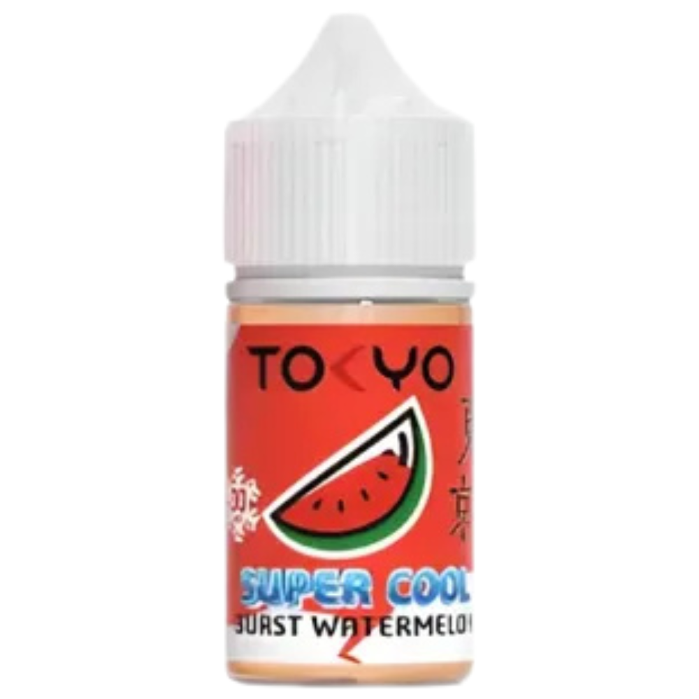 Tokyo Nic Salt 30ml Burst Watermelon flavour delivers sweet, juicy watermelon with a cool icy kick perfect for a smooth, fruity vape all day long.