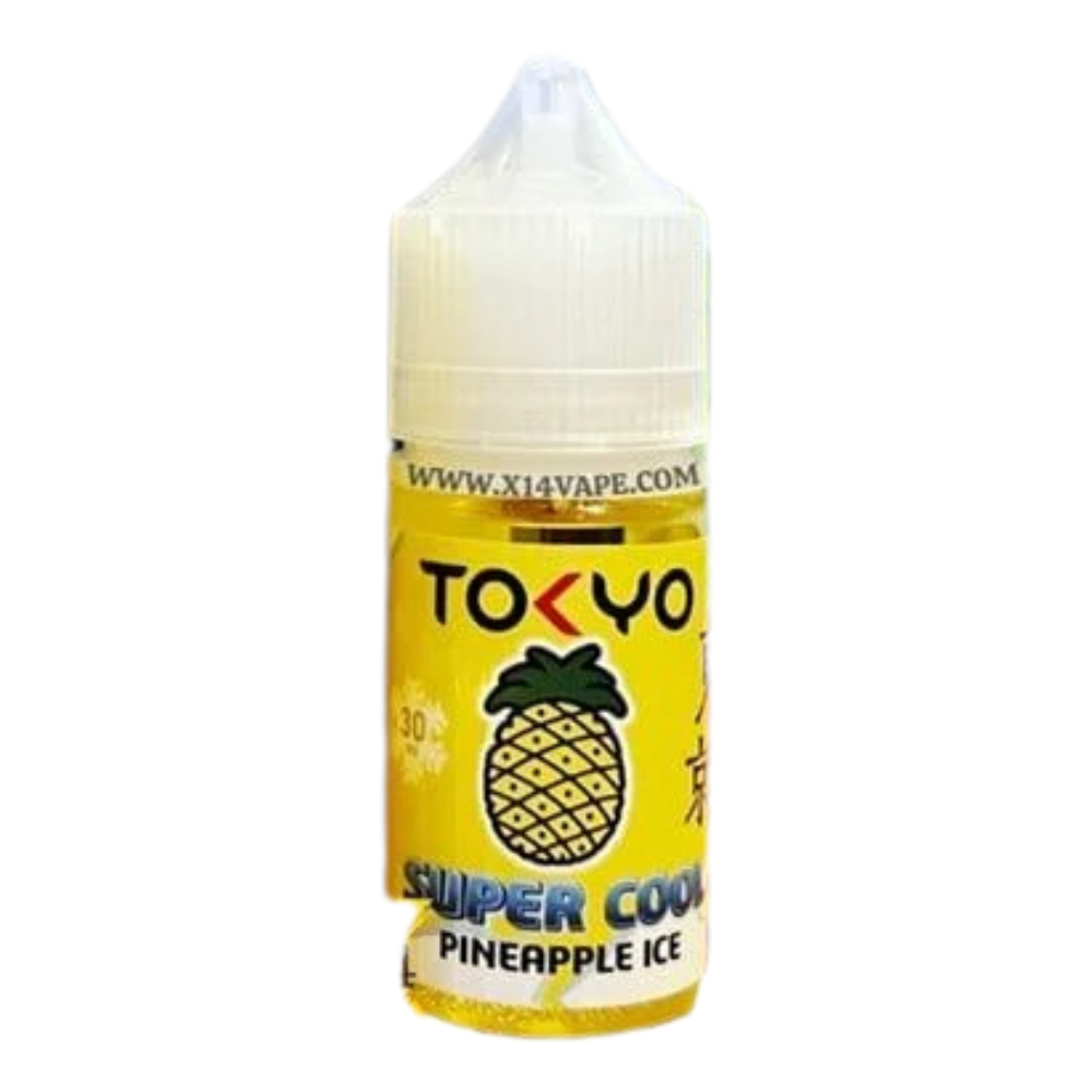 Tokyo Nic Salt 30ml Pineapple Ice flavour gives you a tropical pineapple blast with a chilly finish great for a crisp and refreshing vape anytime.