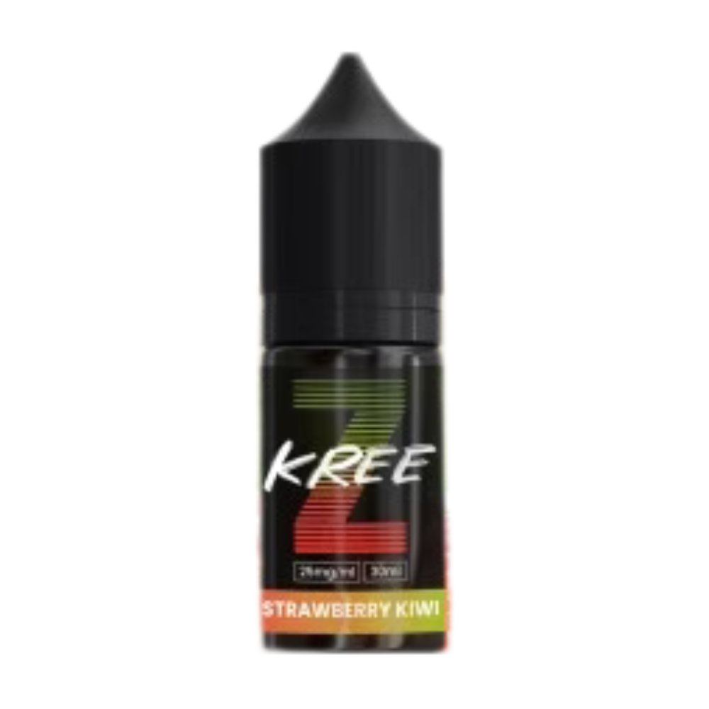 Kree Z-Series Strawberry Kiwi Nic Salt 30ml 25MG bottle featuring a fruity blend of sweet strawberries and tangy kiwi with a smooth nicotine kick for everyday vaping.