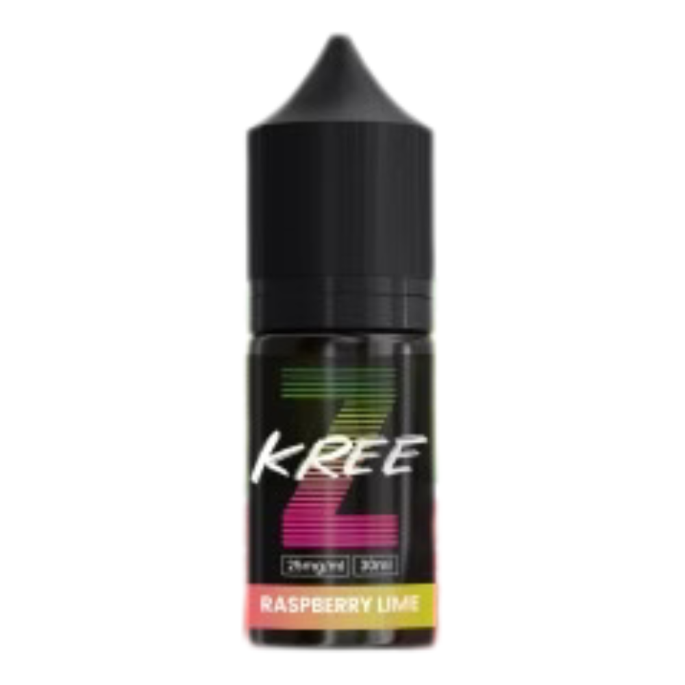 Kree Z-Series Raspberry Lime Nic Salt 30ml 25MG bottle with vibrant design, delivering a zesty mix of tart raspberries and tangy lime for a bold, refreshing vape.