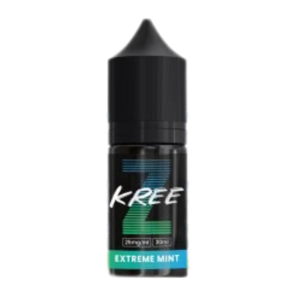 Kree Z-Series Extreme Mint Nic Salt 30ml 25MG bottle with bold, frosty design, delivering an intense blast of cool mint for an ultra-refreshing vaping experience.