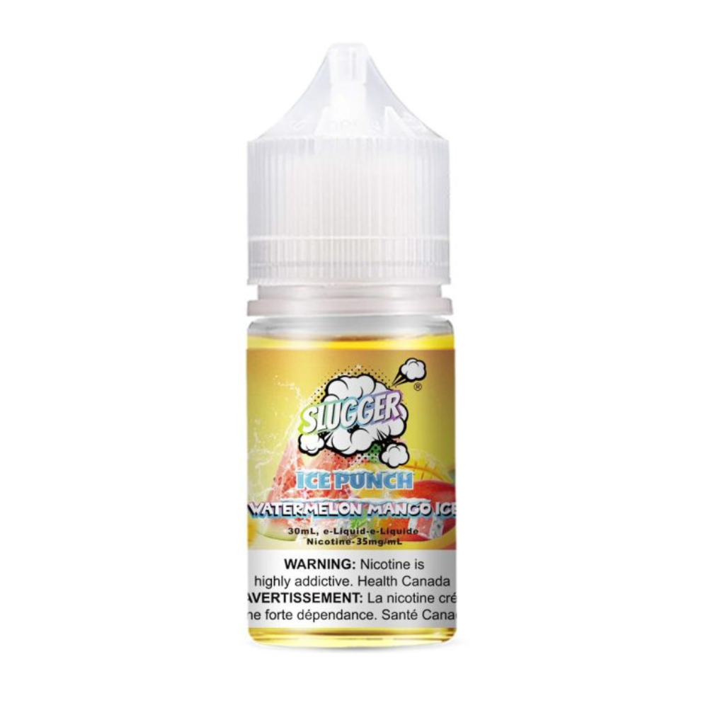 Slugger Nic Salt Watermelon Mango Ice 30ml 50mg combines juicy watermelon and tropical mango with a frosty finish smooth, fruity vape for MTL lovers.