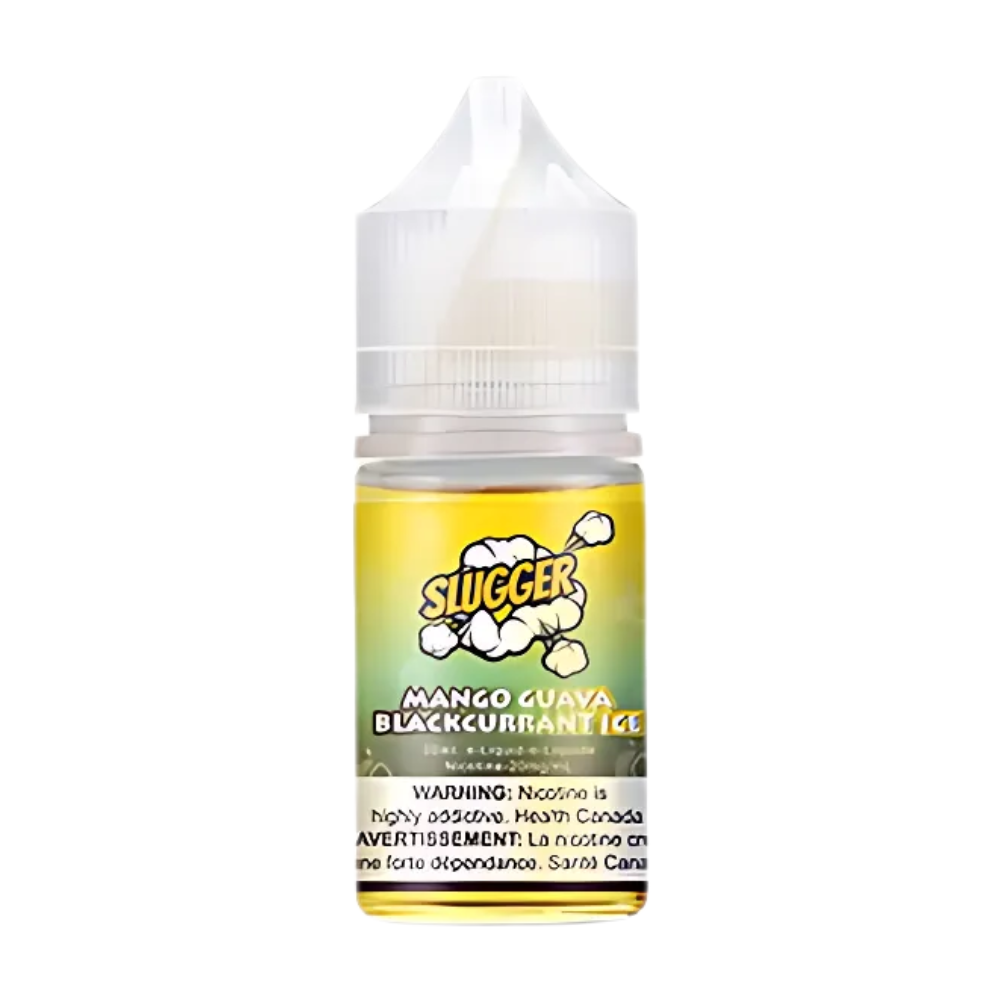 Slugger Nic Salt Mango Guava Blackcurrant Ice 30ml 50mg combines tropical mango, sweet guava, and bold blackcurrant with an icy exhale  perfect for a rich, fruity MTL vape.