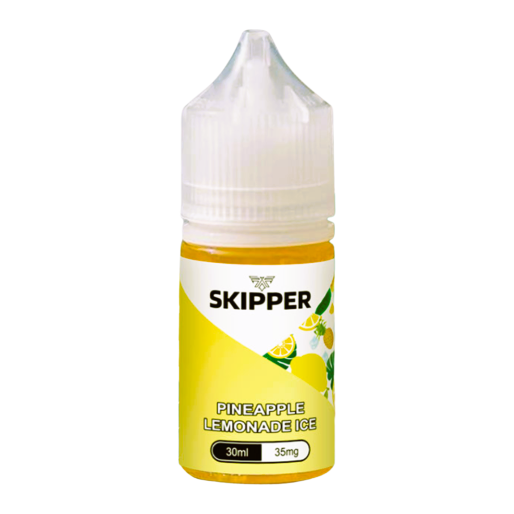 Skipper Nic Salt Pineapple Lemonade Ice 30ml 50mg combines tropical pineapple with zesty lemonade and a cool finish refreshing and smooth MTL vaping experience.