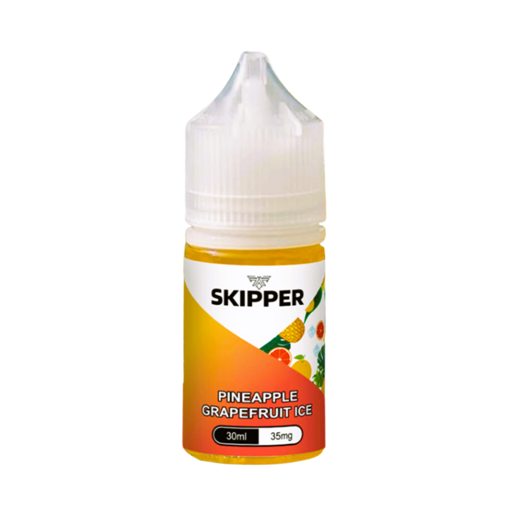 Skipper Nic Salt Pineapple Grapefruit Ice 30ml 50mg combines tropical pineapple and tangy grapefruit with a crisp icy finish ideal for a refreshing MTL vape.
