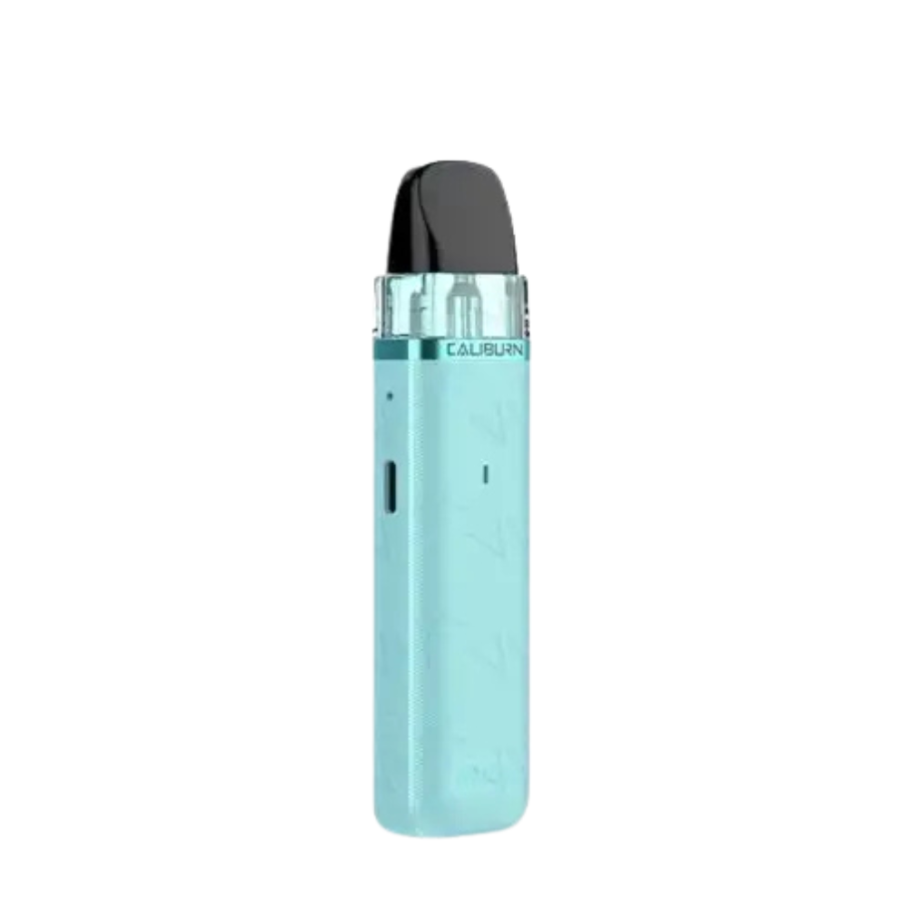Uwell Caliburn G3 Lite Pod Kit in sea green blue finish with transparent pod and sleek design compact pod system for smooth and satisfying vaping.