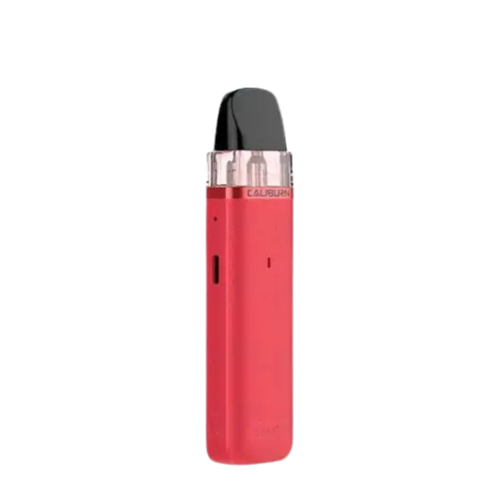 Uwell Caliburn G3 Lite Pod Kit in bold red finish with transparent pod, compact body, and ergonomic mouthpiece reliable pod kit for smooth vaping sessions.