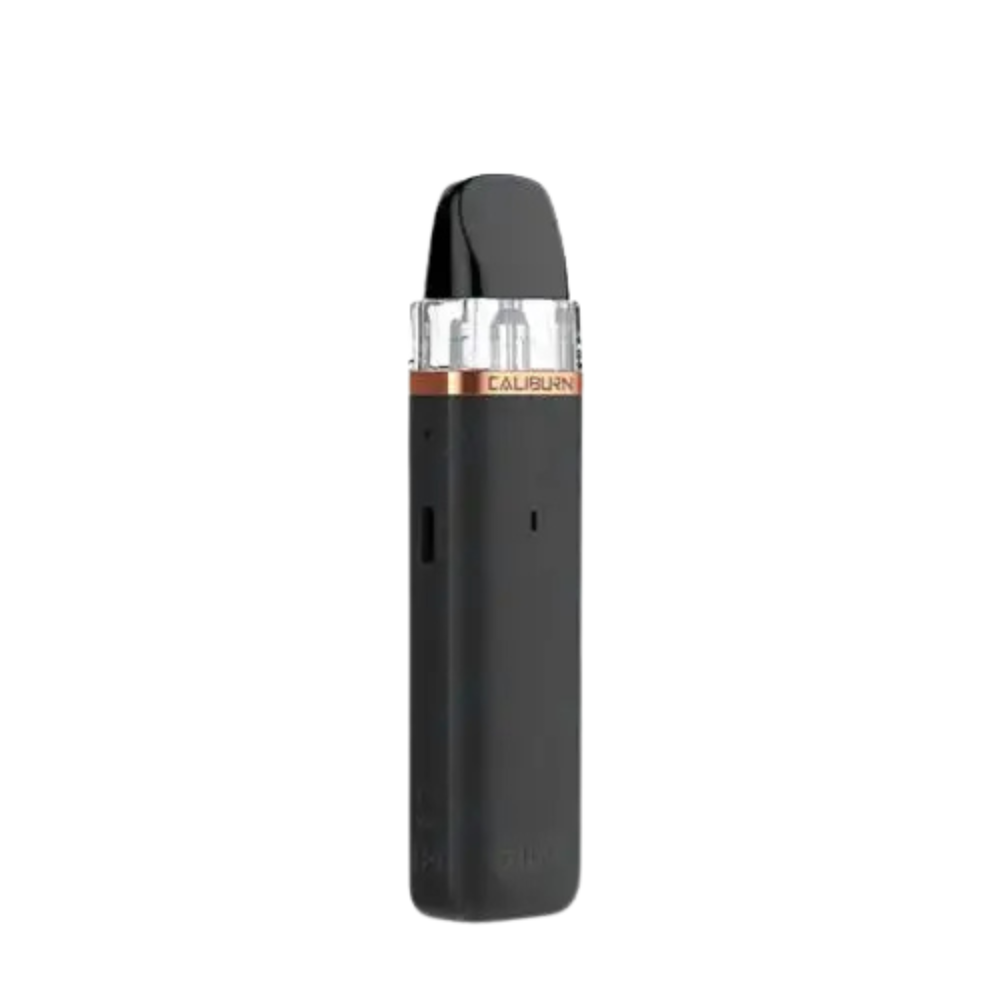 Uwell Caliburn G3 Lite Pod Kit in sleek black finish with transparent pod and ergonomic mouthpiece compact pod system for smooth vaping experience.