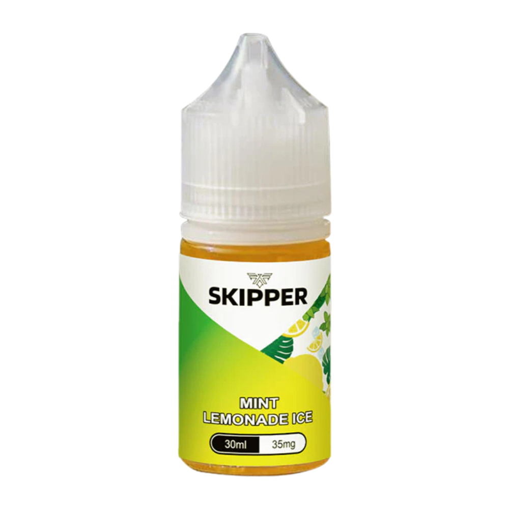 Skipper Nic Salt Mint Lemonade Ice 30ml 35mg delivers a zesty lemon flavour with a splash of mint and icy coolness smooth, refreshing MTL vaping experience.