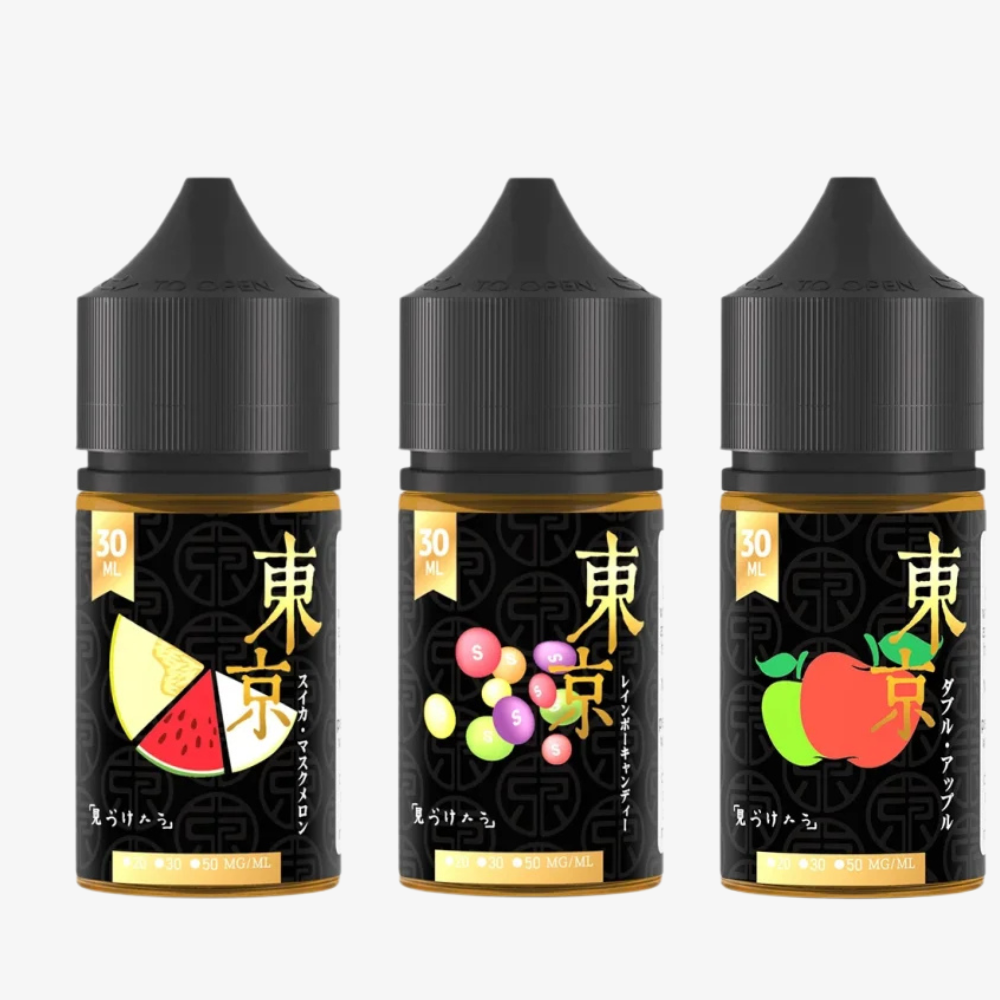 Tokyo 30ml Black Series Nic Salt E-Liquid offering smooth nicotine satisfaction with bold flavour and premium quality  ideal for pod systems and MTL vaping.