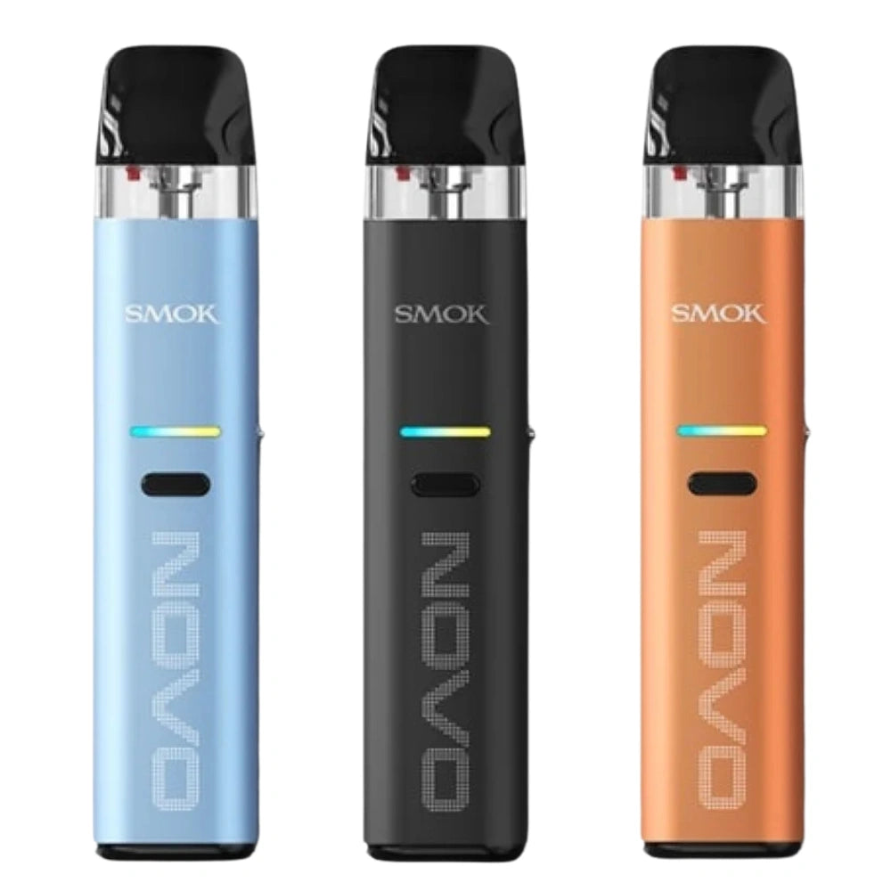 Smok Novo Eco Pod Kit featuring slim, portable design with transparent pod and ergonomic mouthpiece eco-friendly pod system for smooth everyday vaping.