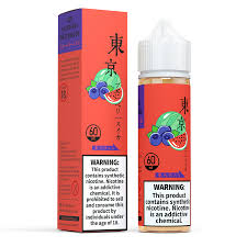 Tokyo Shortfill 60ml Iced Blueberry Watermelon mixes sweet blueberries and fresh watermelon with a cool icy hit – perfect for a fruity all-day vape.