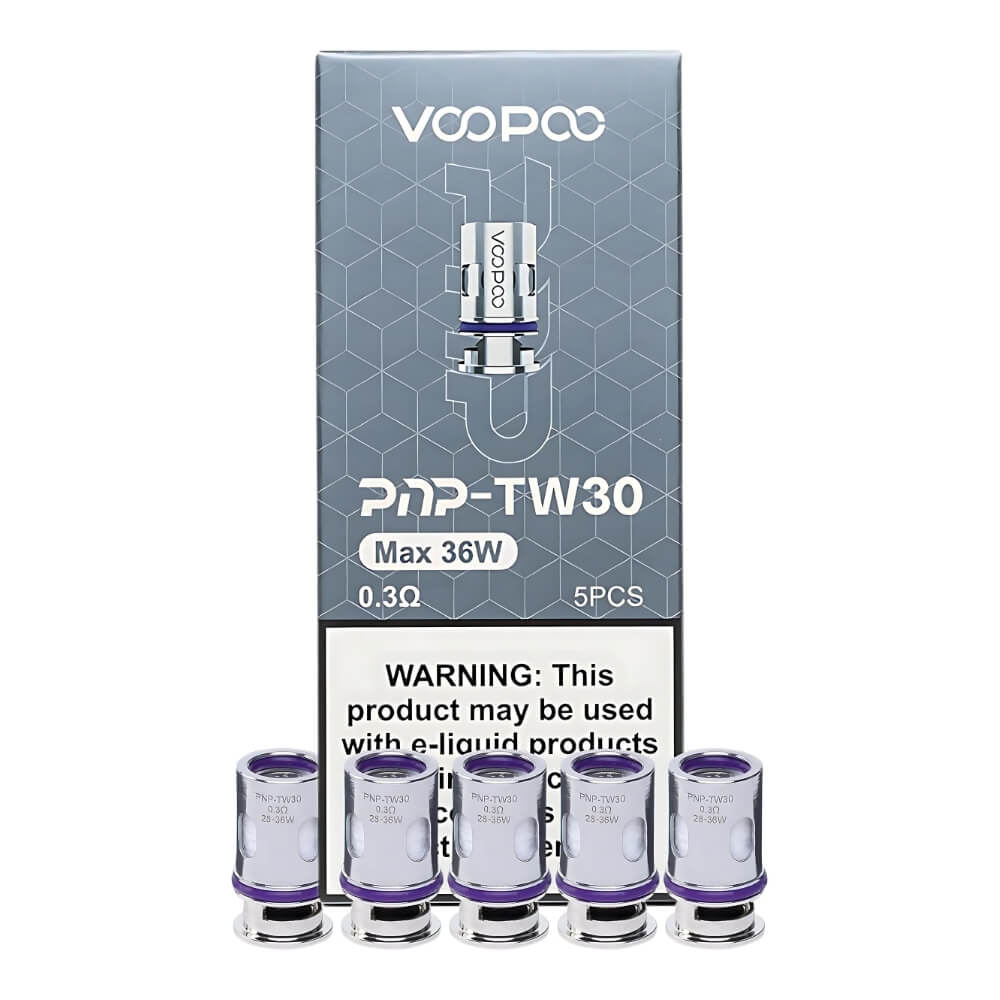 Voopoo PnP-TW30 0.3ohm Replacement Coil with mesh structure for smooth vapour, rich flavour, and reliable performance  designed for Voopoo PnP compatible pods and tanks.