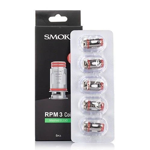 Smok RPM 3 0.23 Ohm Replacement Coil with mesh structure for rich flavour, smooth vapour, and reliable performance compatible with Smok RPM 3 series pods and kits.