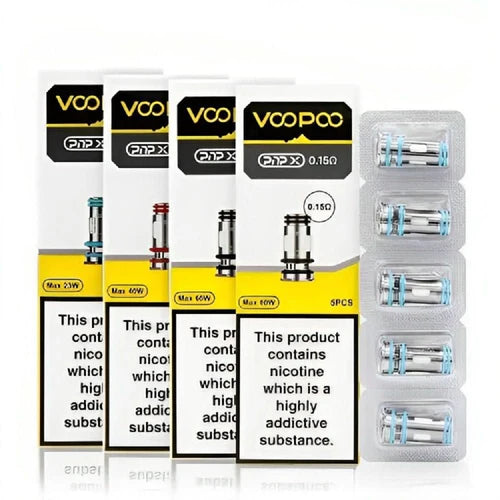 Voopoo PnP X 0.15 Ohm Replacement Coil with mesh design for enhanced flavour, dense vapour, and smooth performance ideal for Voopoo PnP X pod and tank systems.